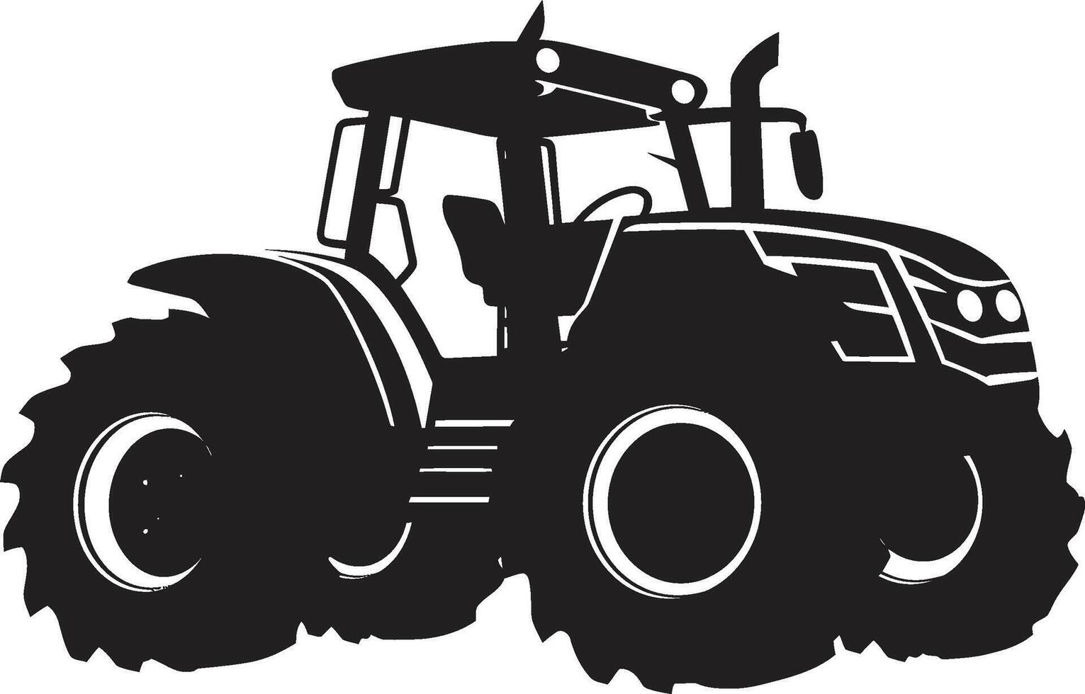 Rural Renegade Powerful Tractor Emblem in Black Crop Commander Modern Tractor vector