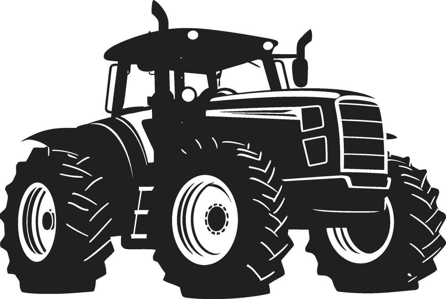 Field Force Dynamic Tractor in Black Agrarian Ace Stylish Tractor Emblem vector