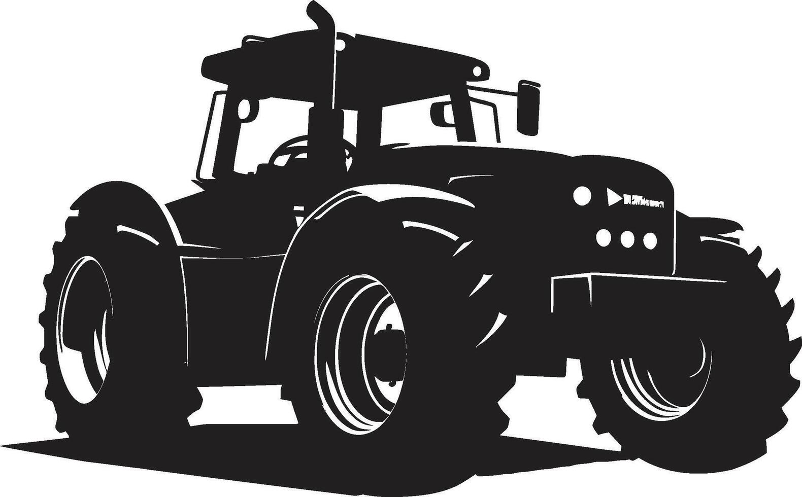 Agrarian Ace Black Tractor Farm Fury Powerful Tractor Emblem vector