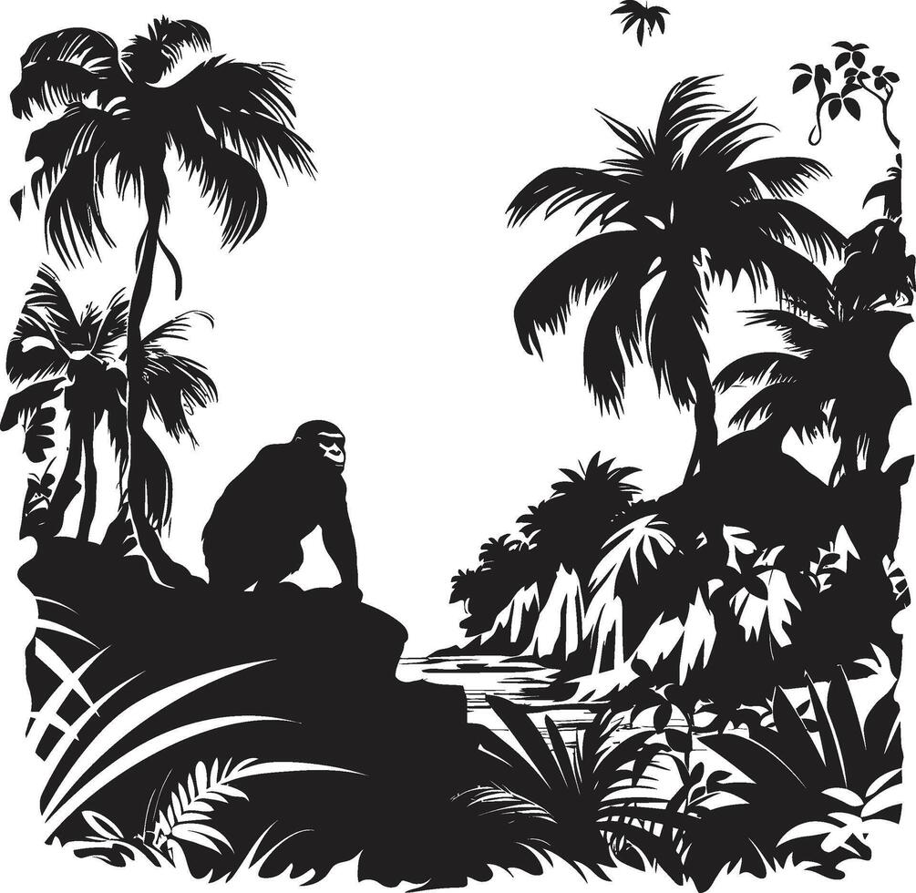 Panthers Domain Shadowed Jungle Midnight Mirage Blackened Jungle Emblem vector