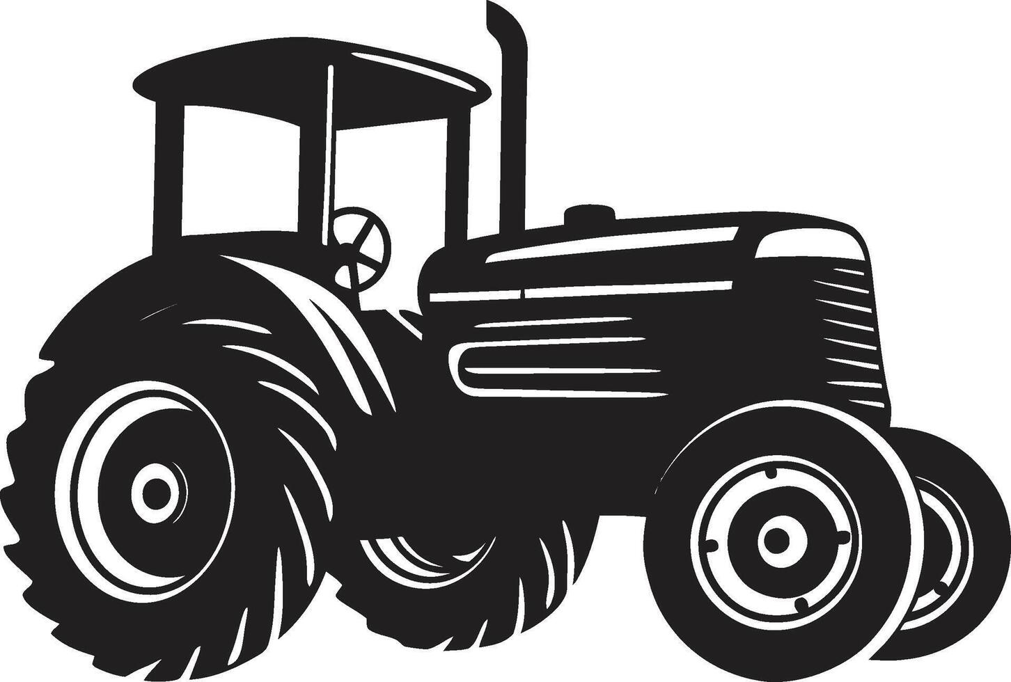 Field Navigator Black Tractor Agrarian Armor Sleek Tractor Emblem in Black vector
