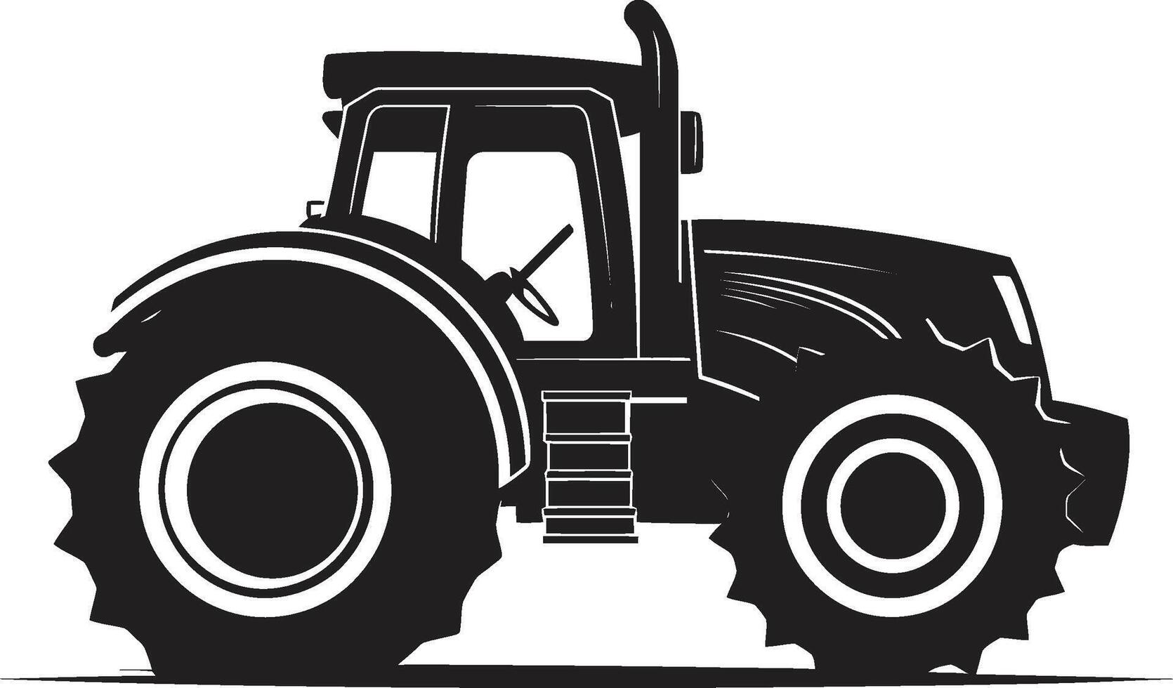 Agri Avenger Sleek Black Tractor Field Force Dynamic Tractor in Black vector