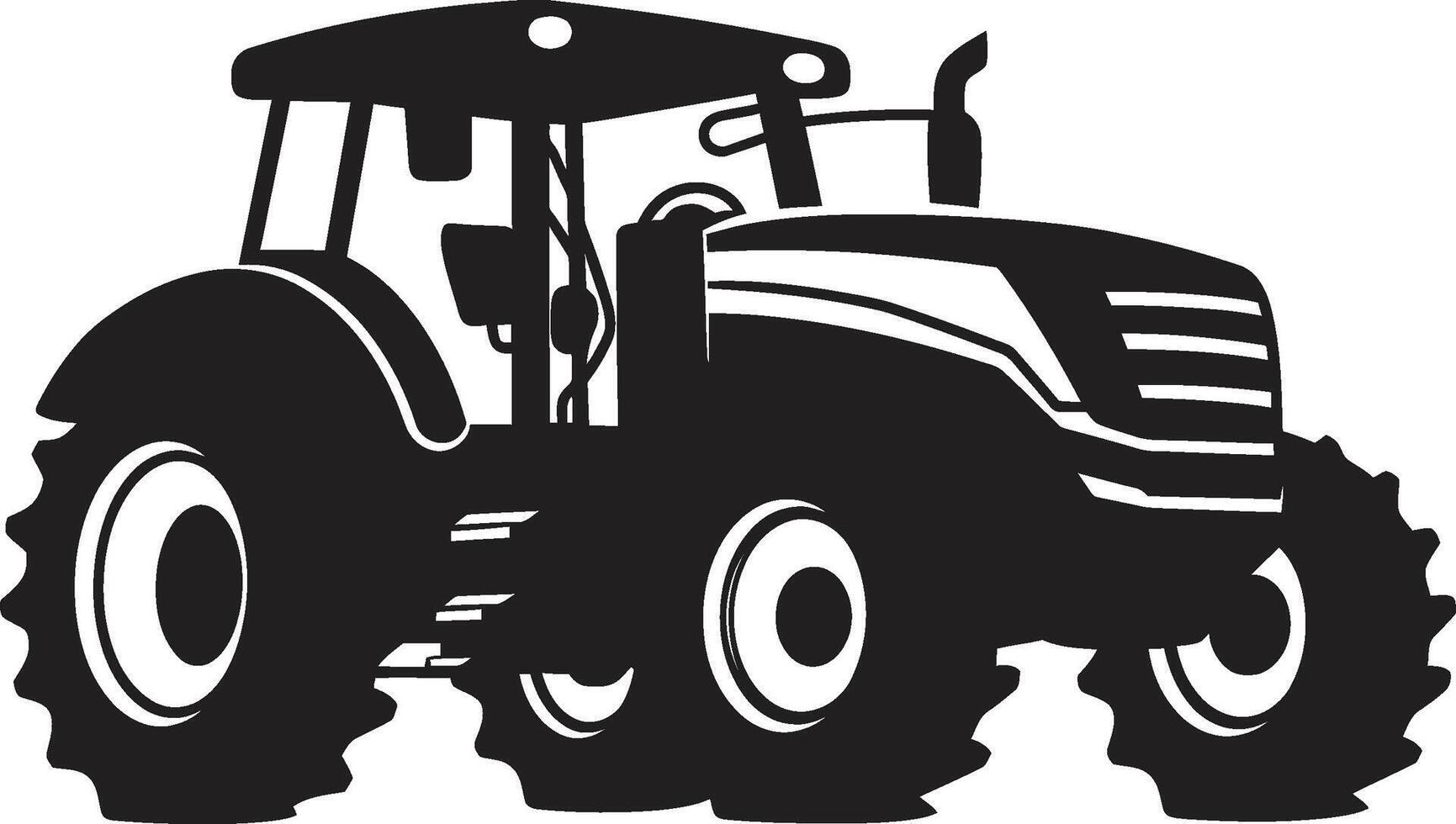 Rural Racer Sleek Tractor in Black Crop Crusader Modern Tractor Emblem vector
