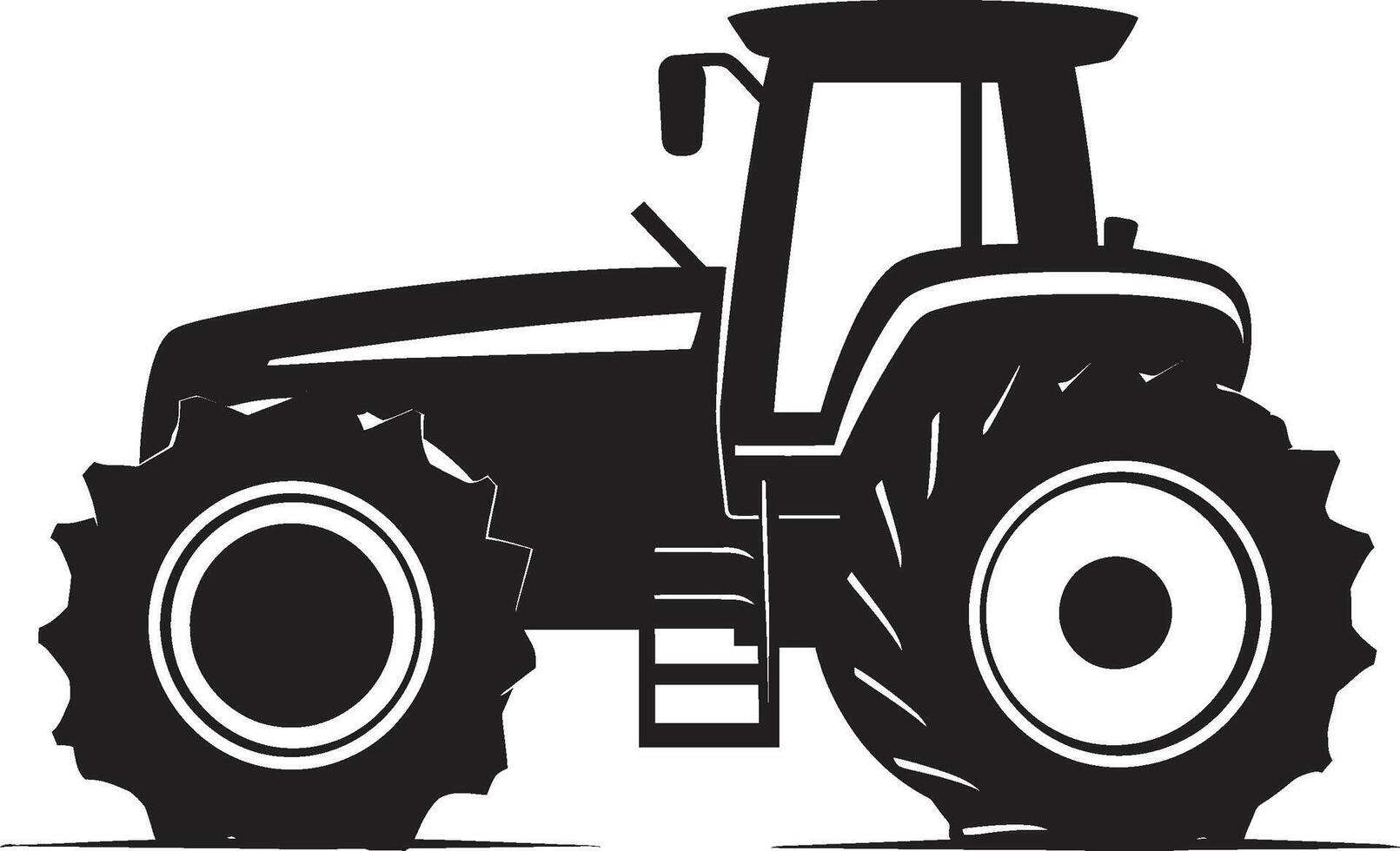 Agricraft Black Tractor Crop Crusader Powerful Tractor Emblem in Black vector