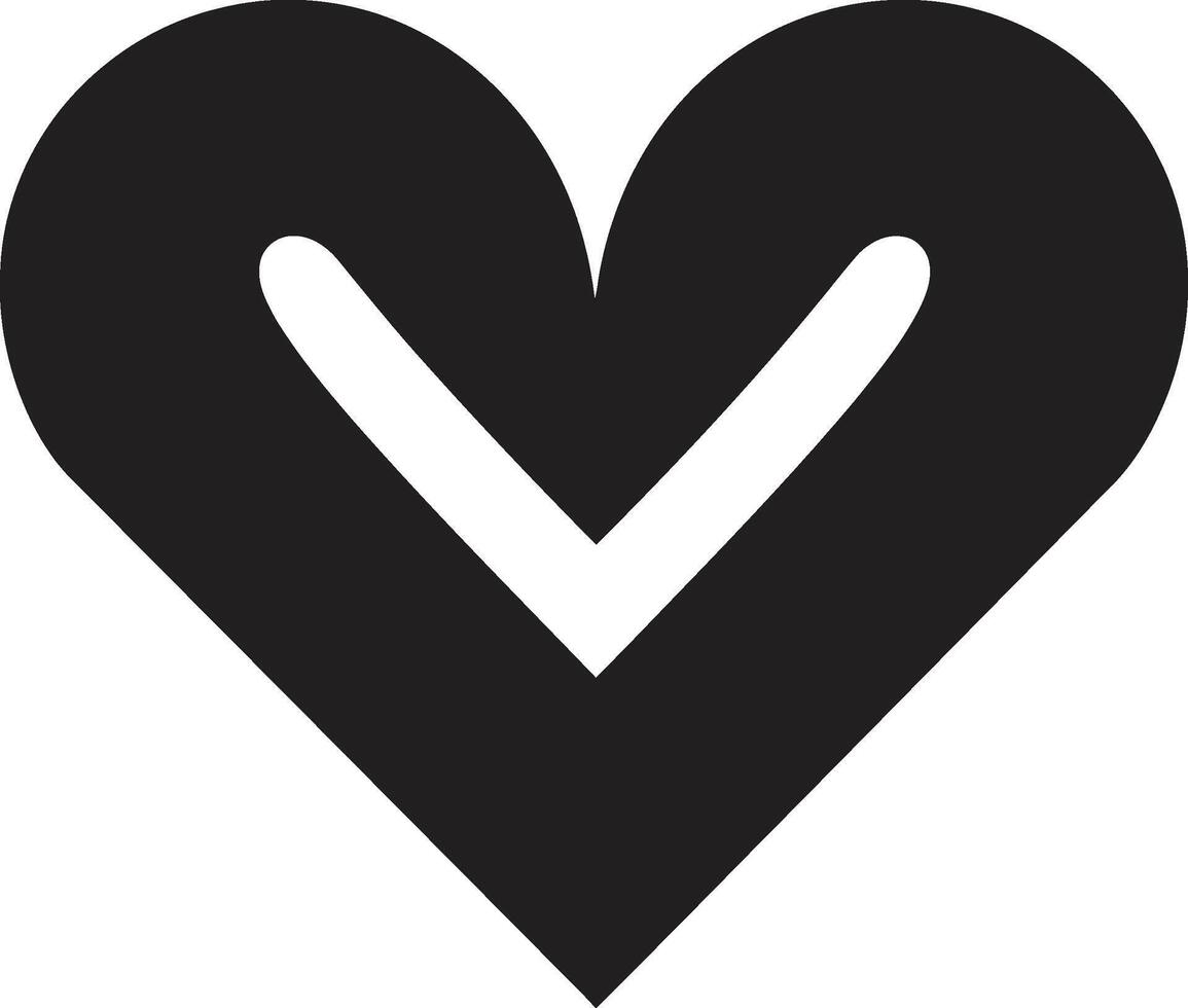 Refined Black Heart Abstract Decorative Contemporary Heart Silhouette Stylish vector