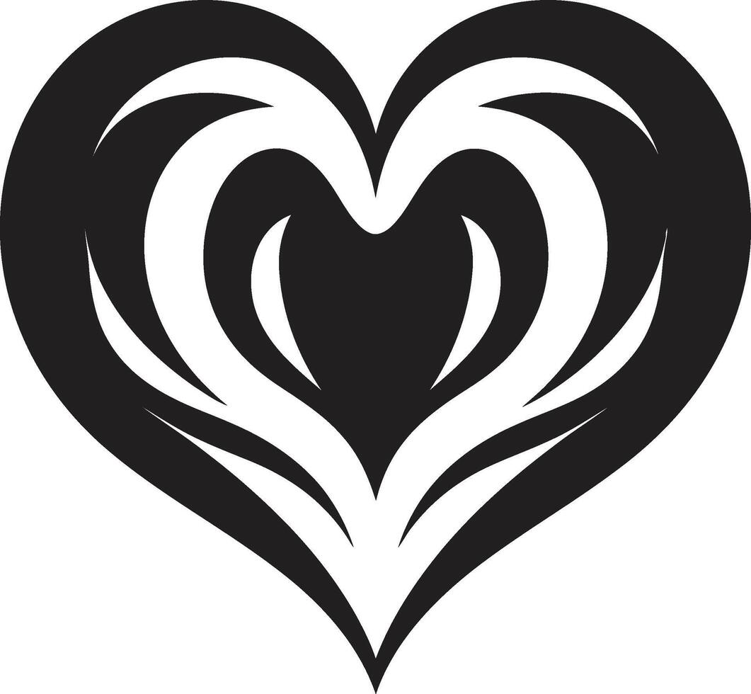 Graceful Heart Symbol Contemporary Decorative Elegant Heart Silhouette Abstract Element vector