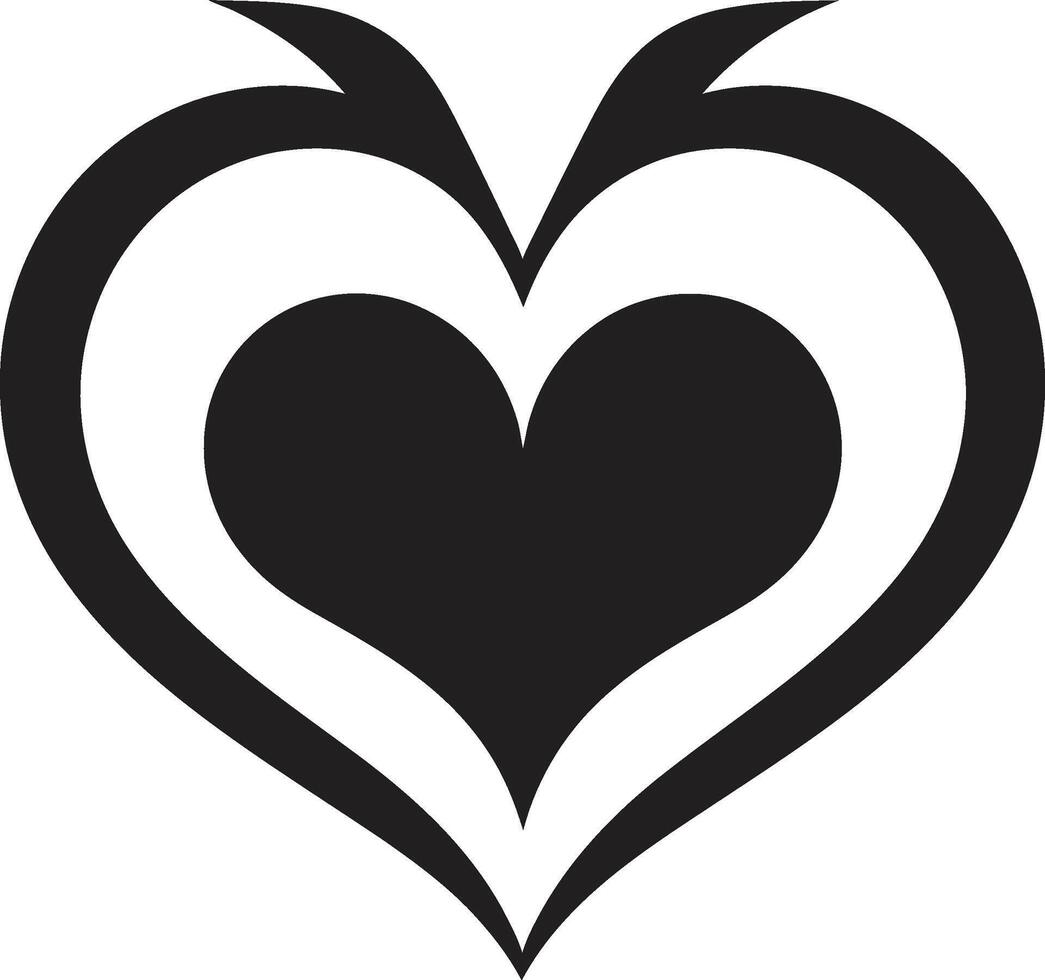 Intriguing Heart Shape Stylish Classy Heart Emblem Minimal Decorative vector