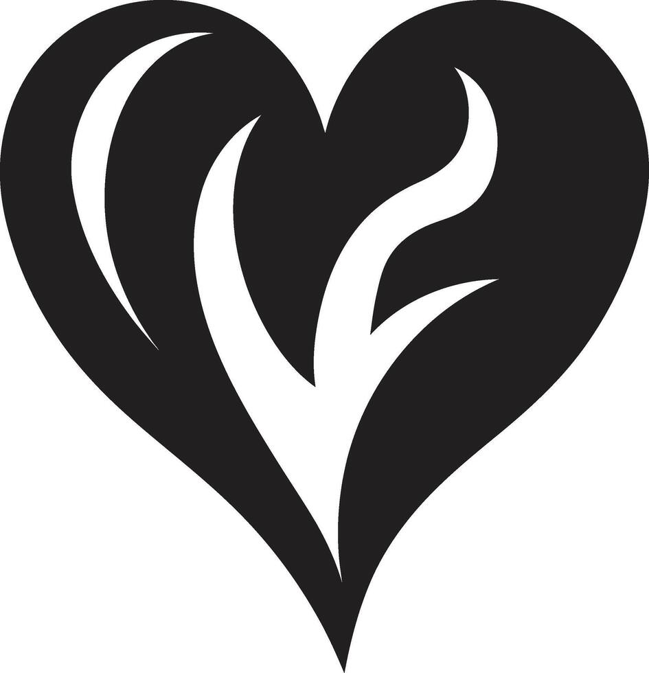 Contemporary Black Heart Unique Symbol Intriguing Heart Shape Elegant Abstract vector
