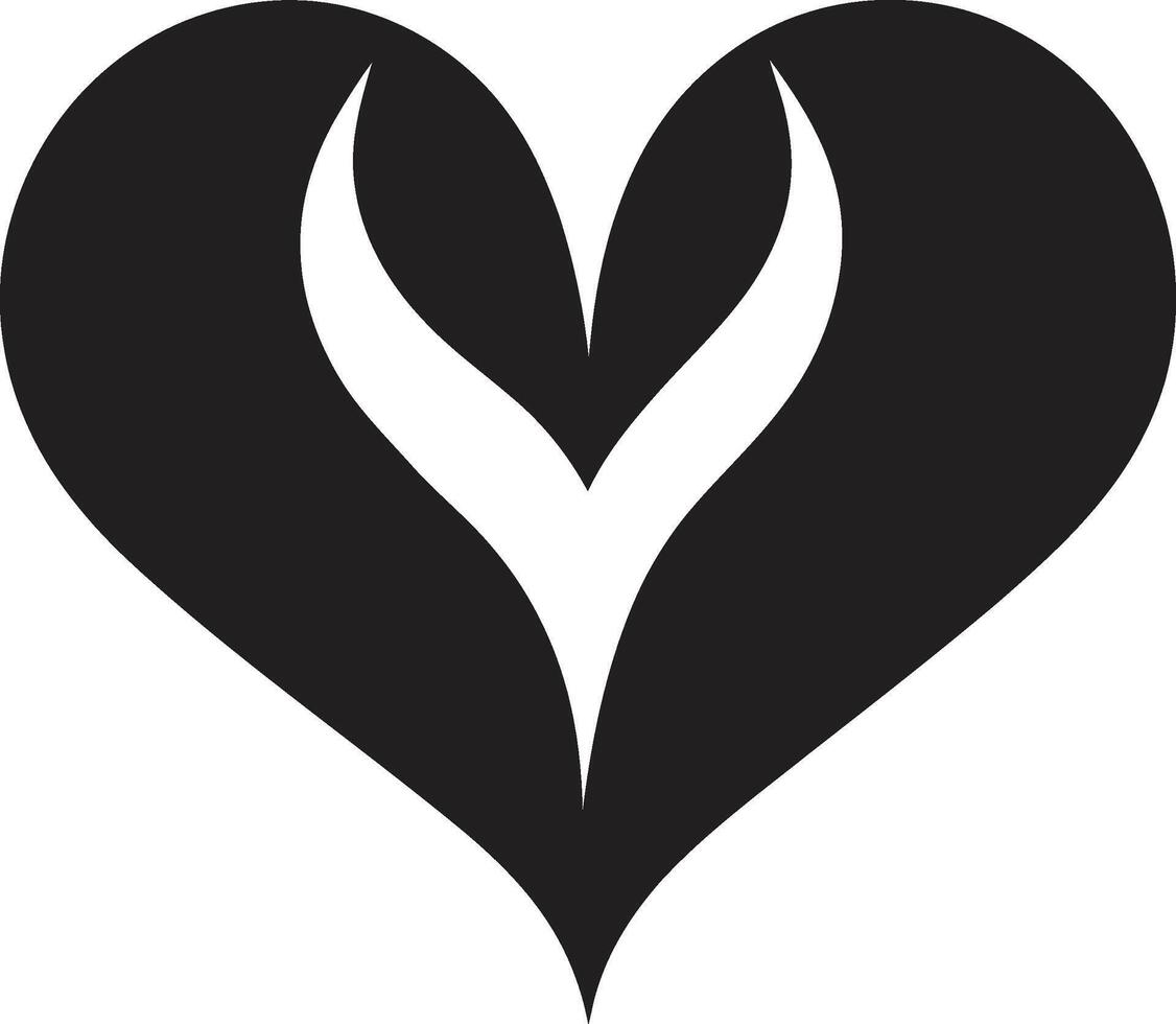 Delicate Black Heart Abstract Decorative Element Abstract Love Symbol Graceful Heart Art vector