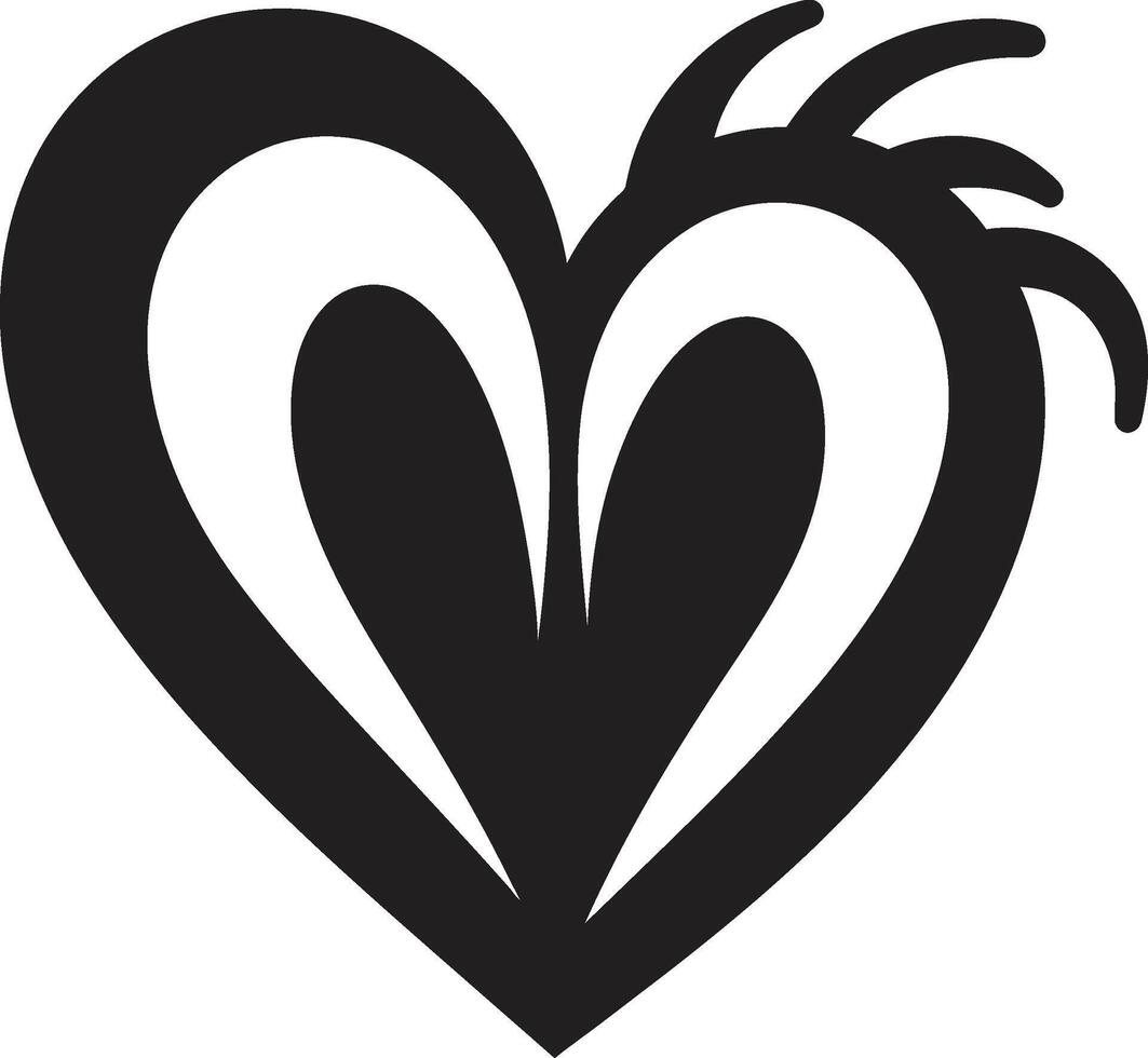 Unique Black Heart Modern Abstract Symbol Graceful Heart Silhouette Stylish vector