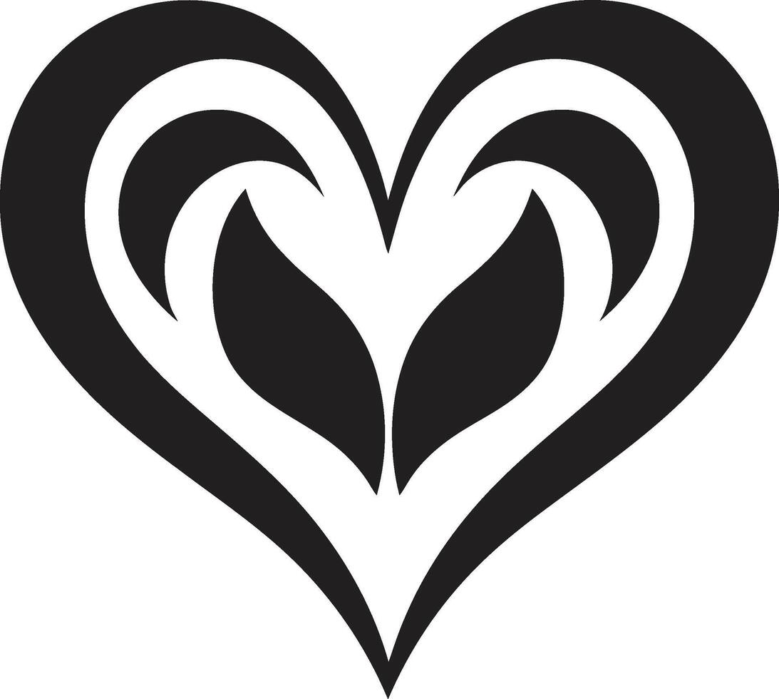 Minimalistic Heart Intricate Black Unique Black Heart Shape Stylish Element vector
