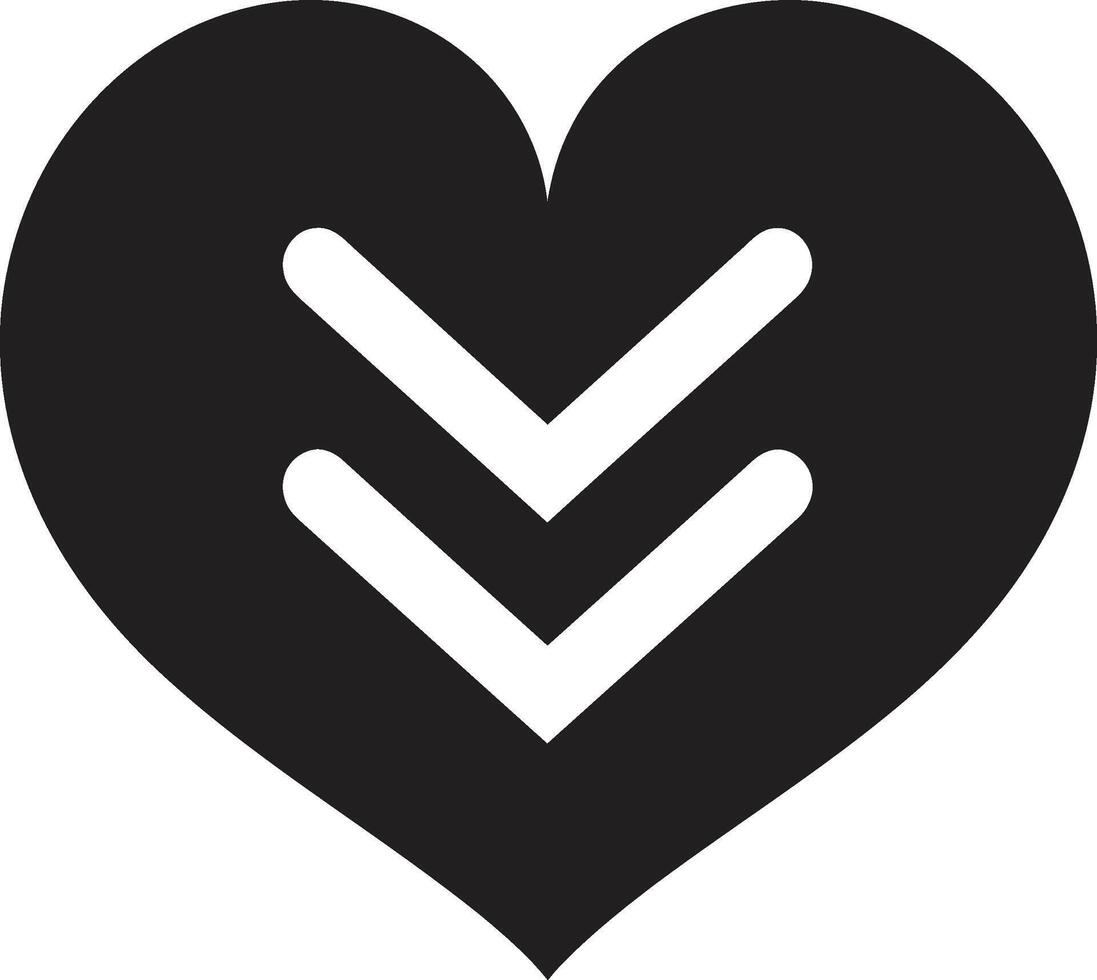 Artistic Heart Minimalist Decorative Symbol Modern Heart Silhouette Intricate Black vector