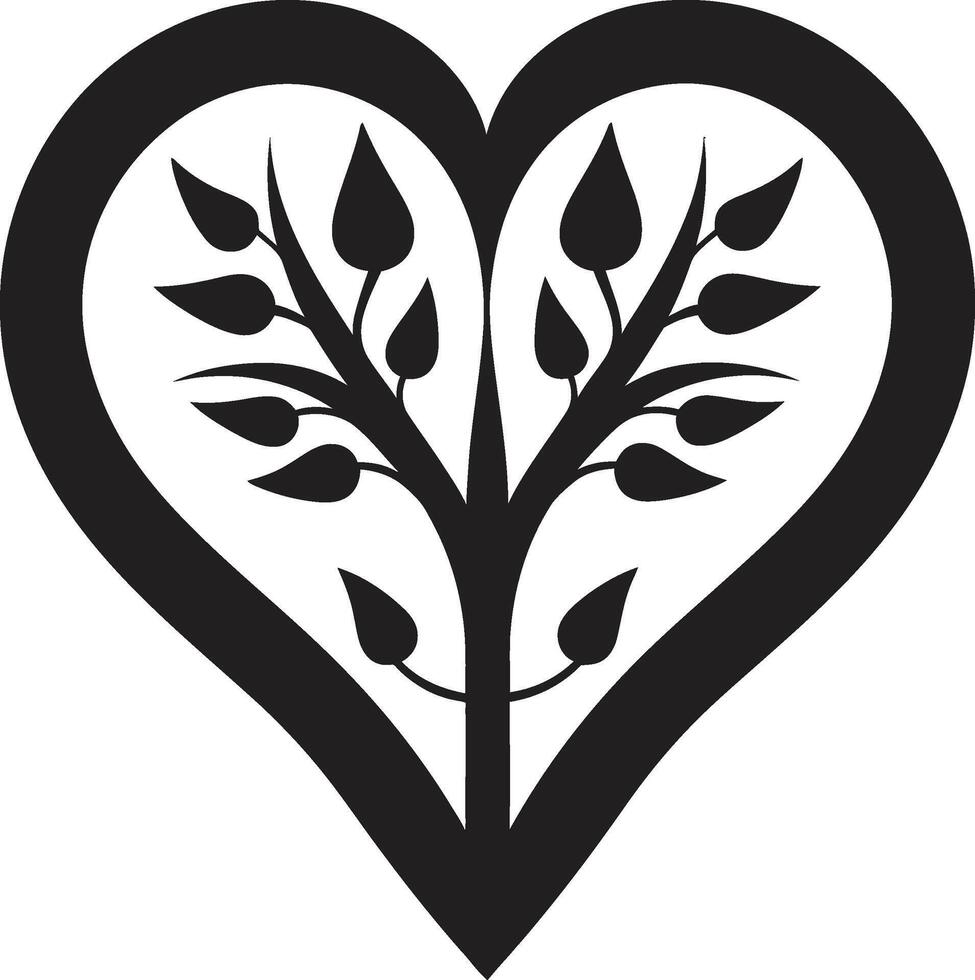 Graceful Heart Symbol Modern Decorative Symbol Elegant Heart Silhouette Chic Abstract vector