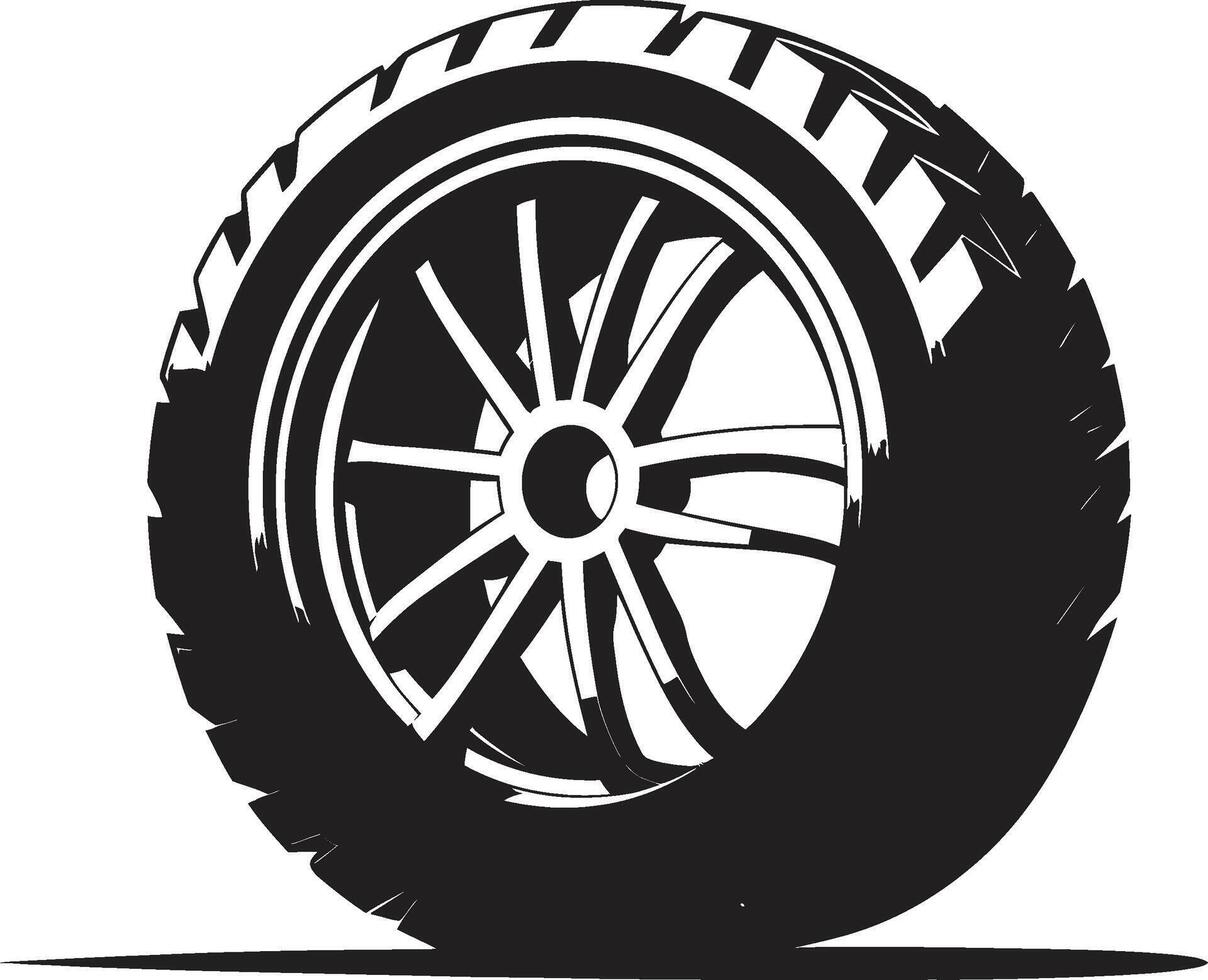 Eclipse Revolve Black Tire Emblem Onyx Roll Shadowy Tire Wheel vector
