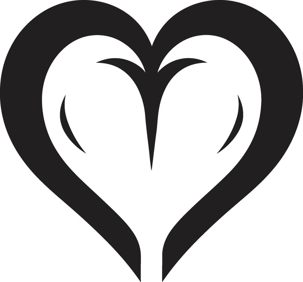 Stylish Heart Modern Abstract Chic Black Heart Minimalist Decorative Element vector