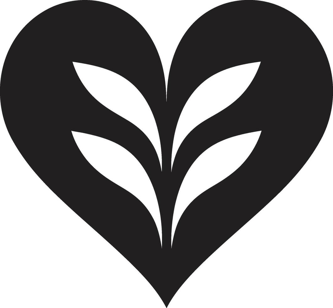 Modern Heart Silhouette Intricate Black Delicate Black Heart Graceful Abstract Element vector