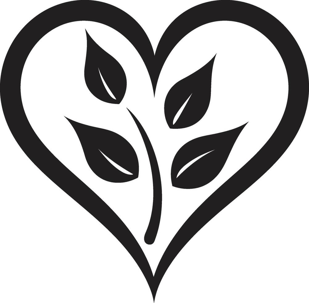 Graceful Heart Silhouette Stylish Elegant Black Heart Minimalist Decorative vector