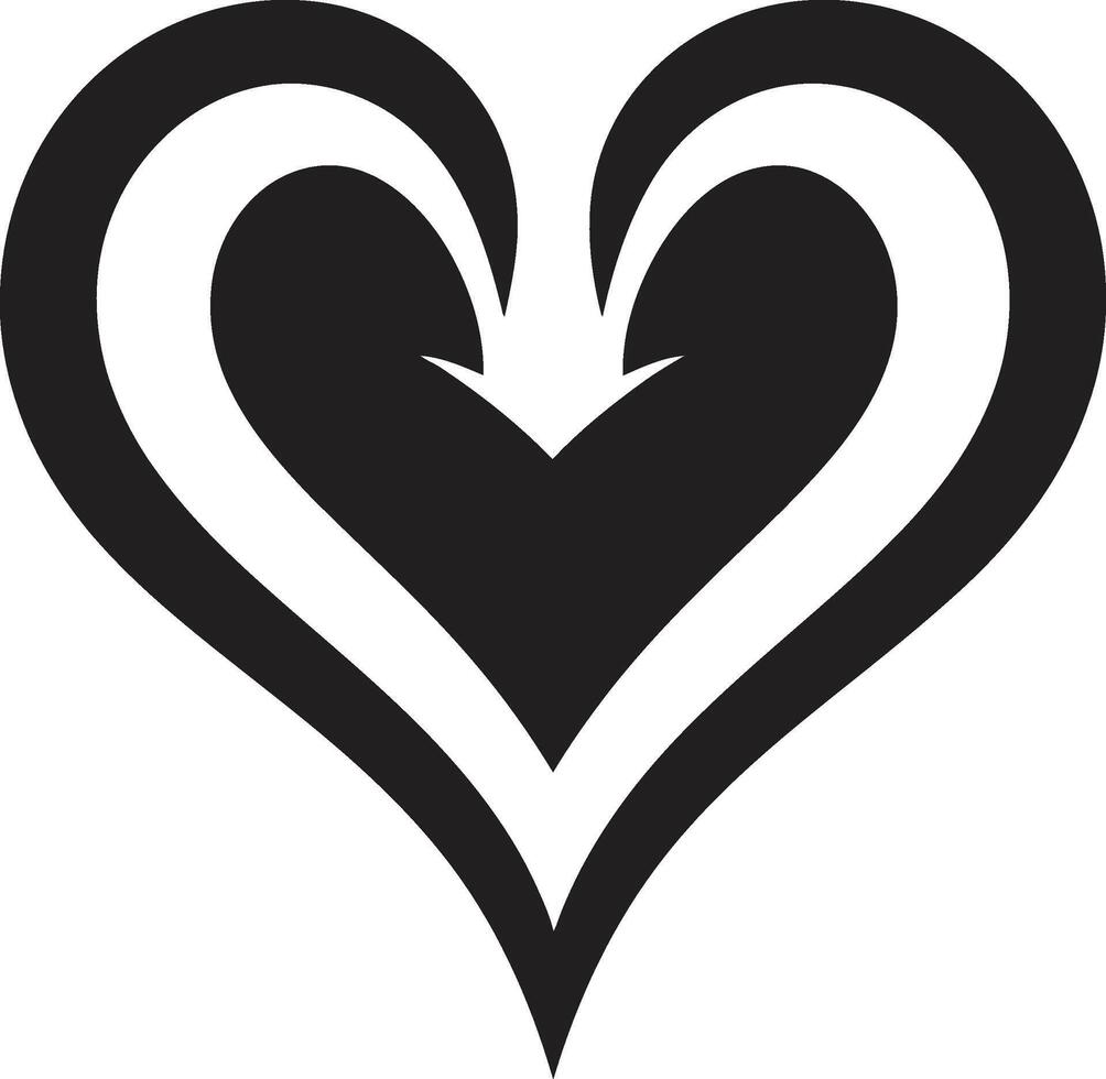 Contemporary Black Heart Unique Element Intriguing Heart Shape Elegant Abstract vector