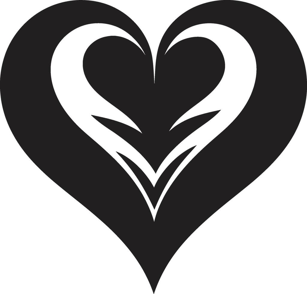 Chic Decorative Modern Black Heart Shape Sophisticated Heart Intriguing Abstract Symbol vector