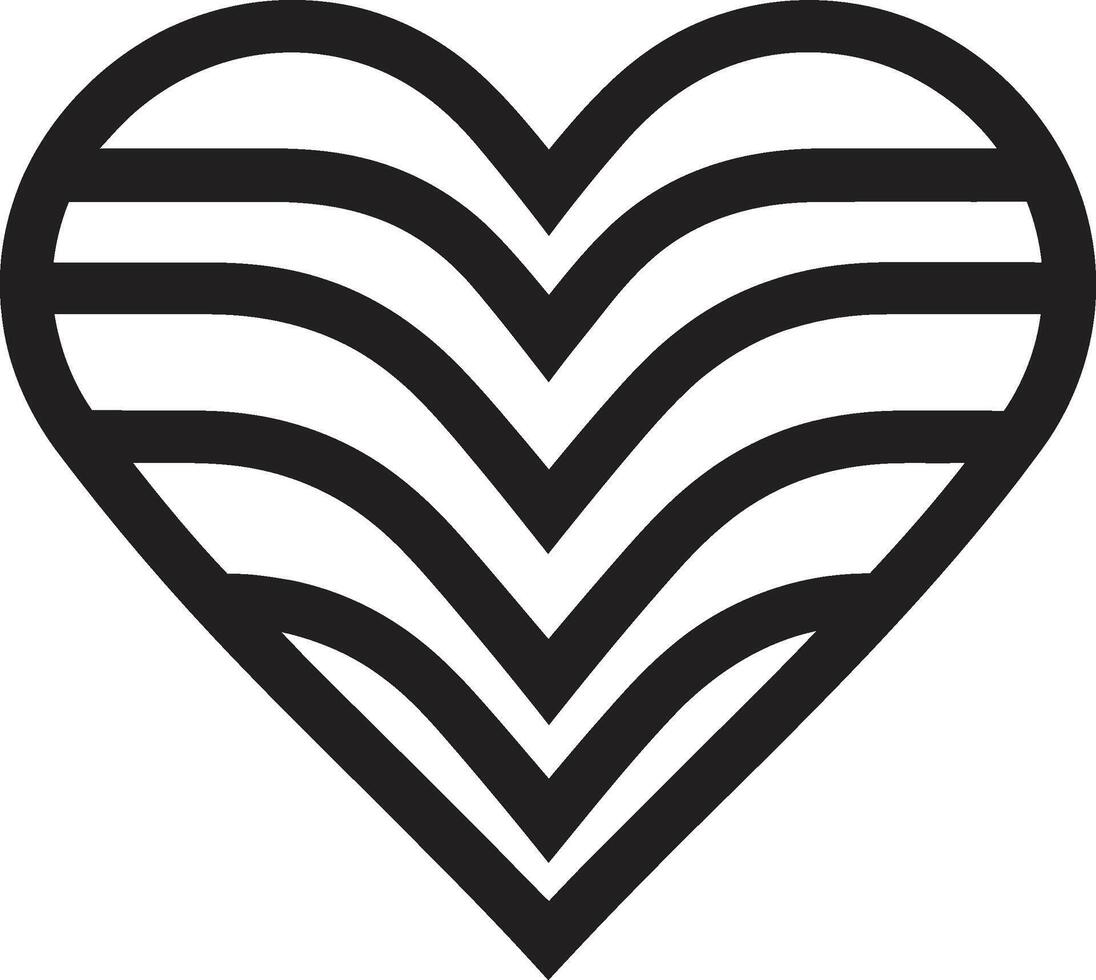 Chic Decorative Modern Art of Black Heart Shape Refined Black Heart Intriguing Symbol vector