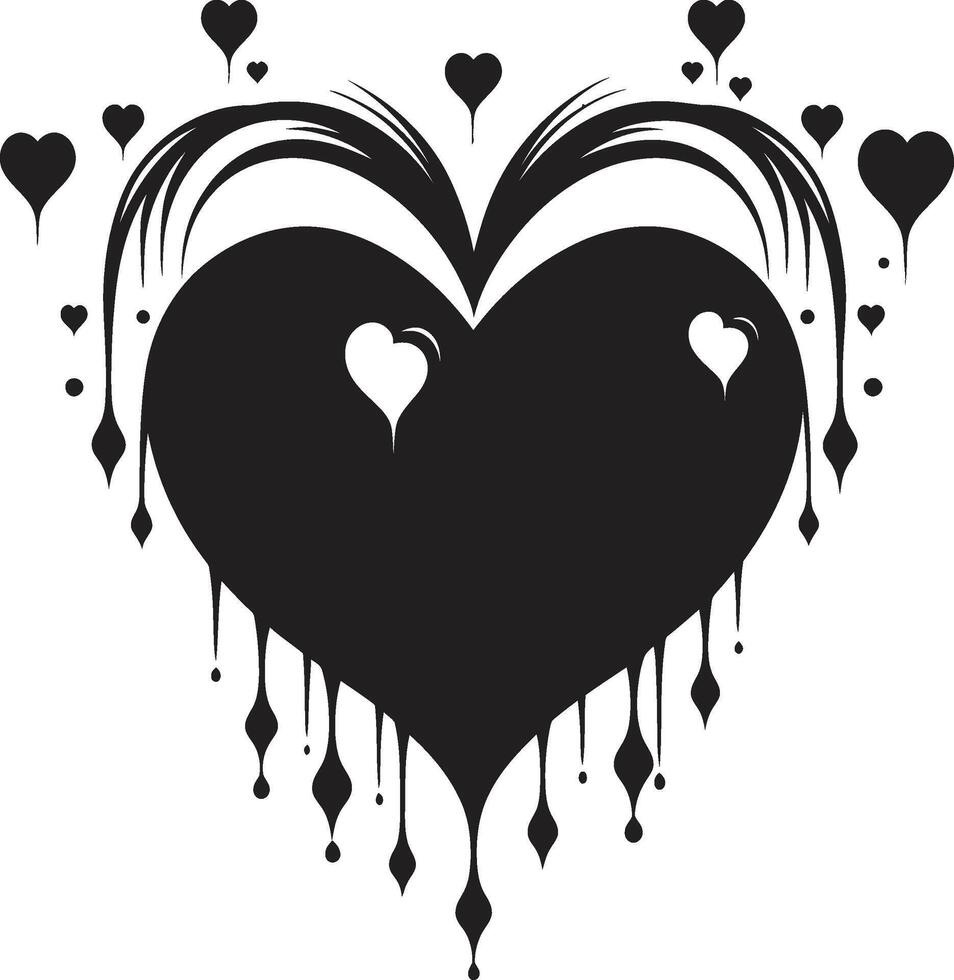 Elegant Black Heart Sleek Intricate Heart Silhouette Stylish Black Decorative Element vector