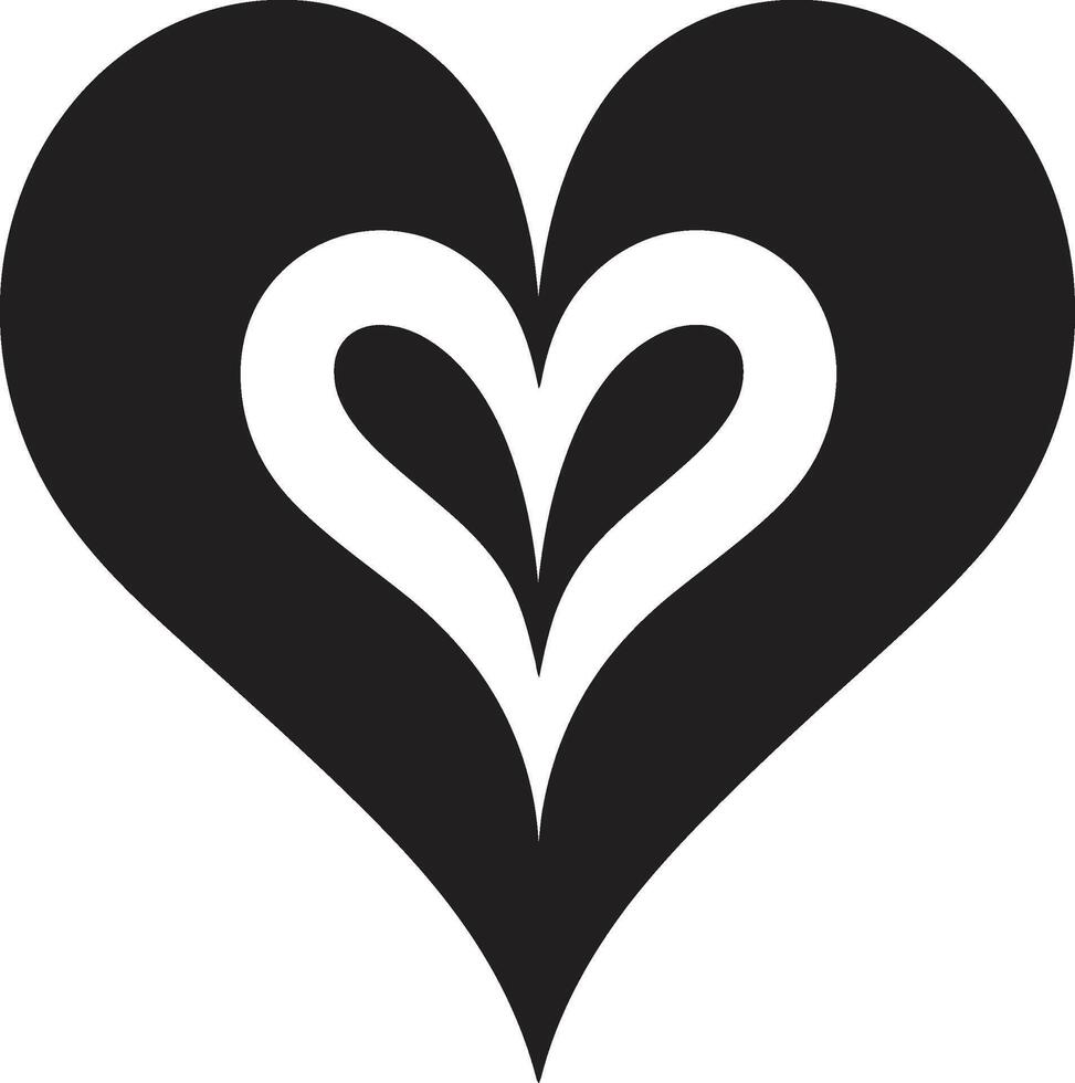Delicate Black Heart Graceful Abstract Symbol Abstract Love Symbol Elegant vector