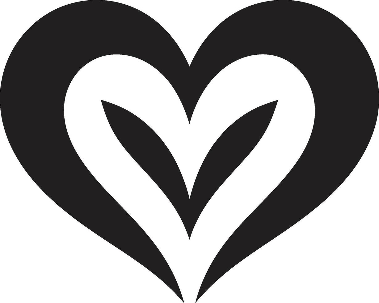 Intricate Black Heart Decorative Element for Stylish Heart Symbol Minimalist Art vector