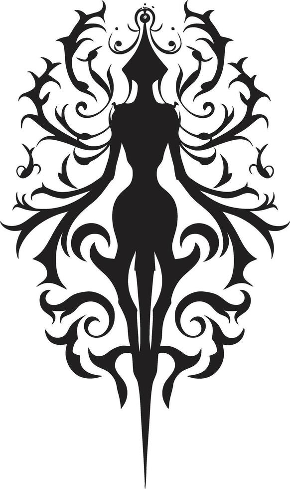 Noir Rose Nostalgia Black Floral Classic Chic Chrysanthemum Womans Face vector