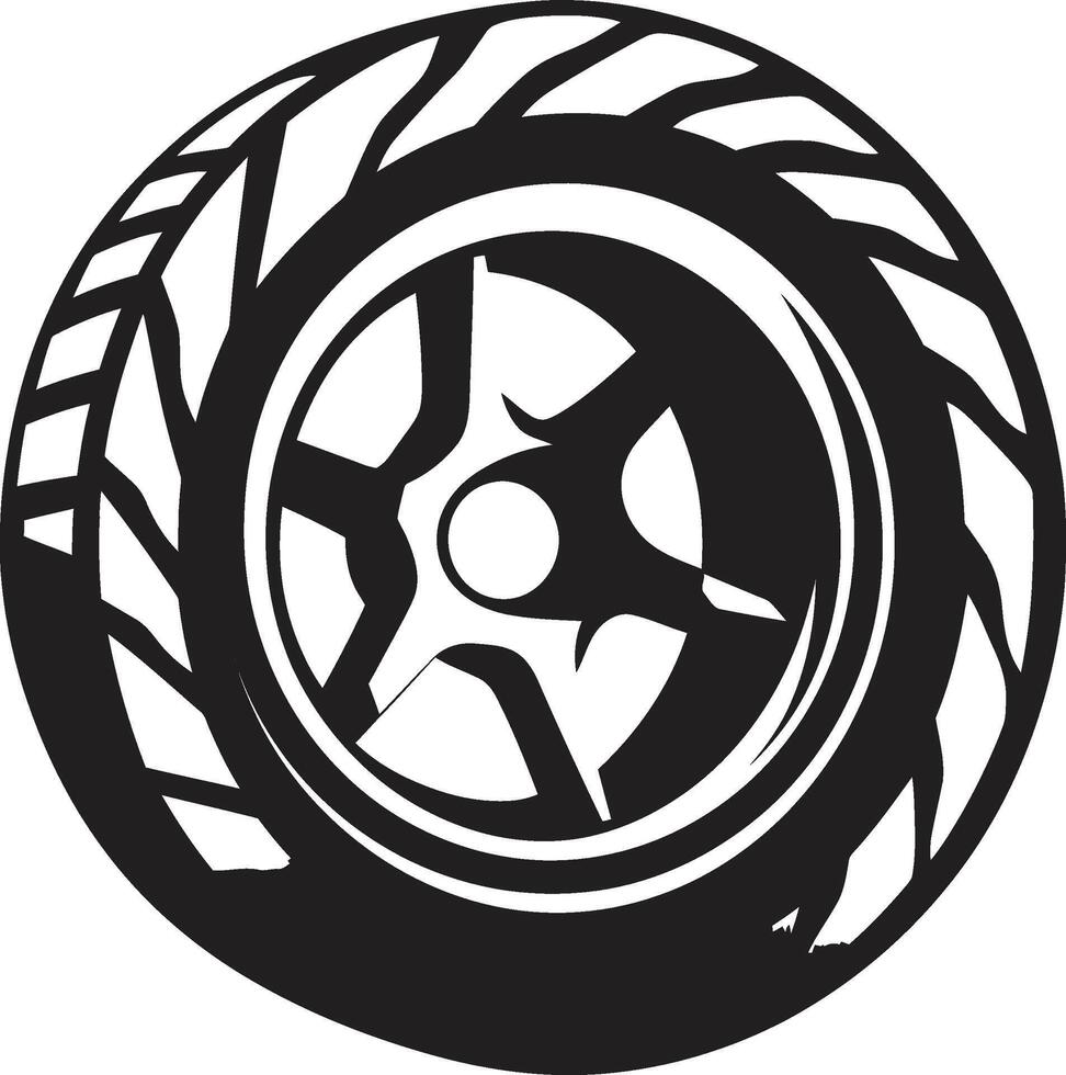 Eclipse Revolve Black Tire Wheel Onyx Roll Shadowy Tire vector
