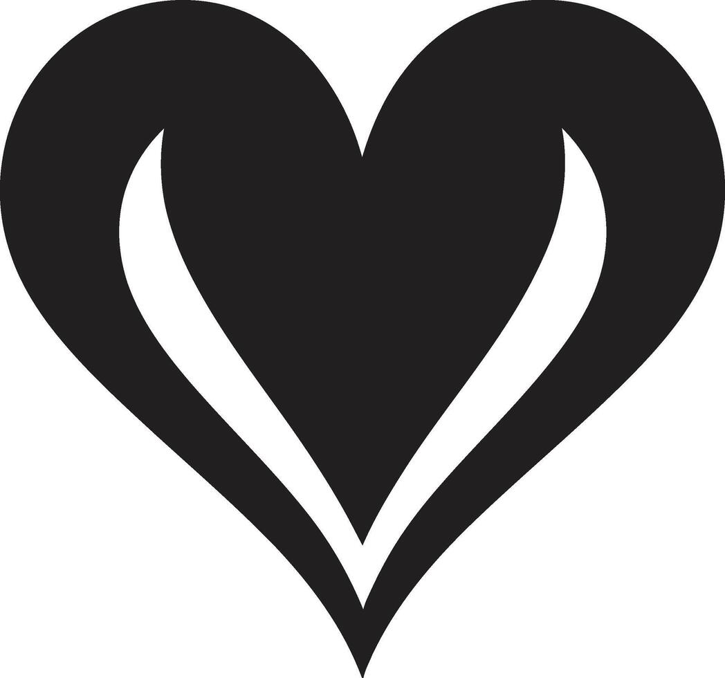 Minimalist Heart Sleek Symbol Elegant Black Heart Contemporary Decorative Emblem vector