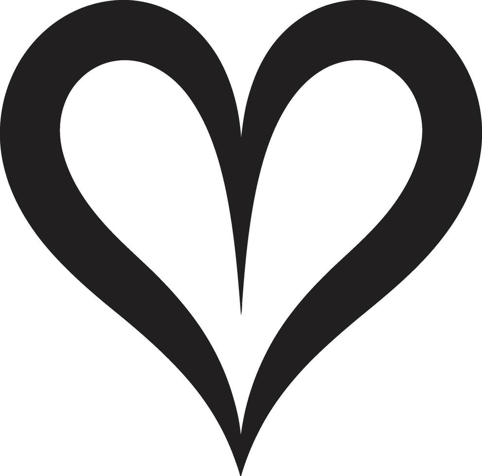 Abstract Love Symbol Sleek Element Minimalist Heart Stylish Black Abstract Emblem vector