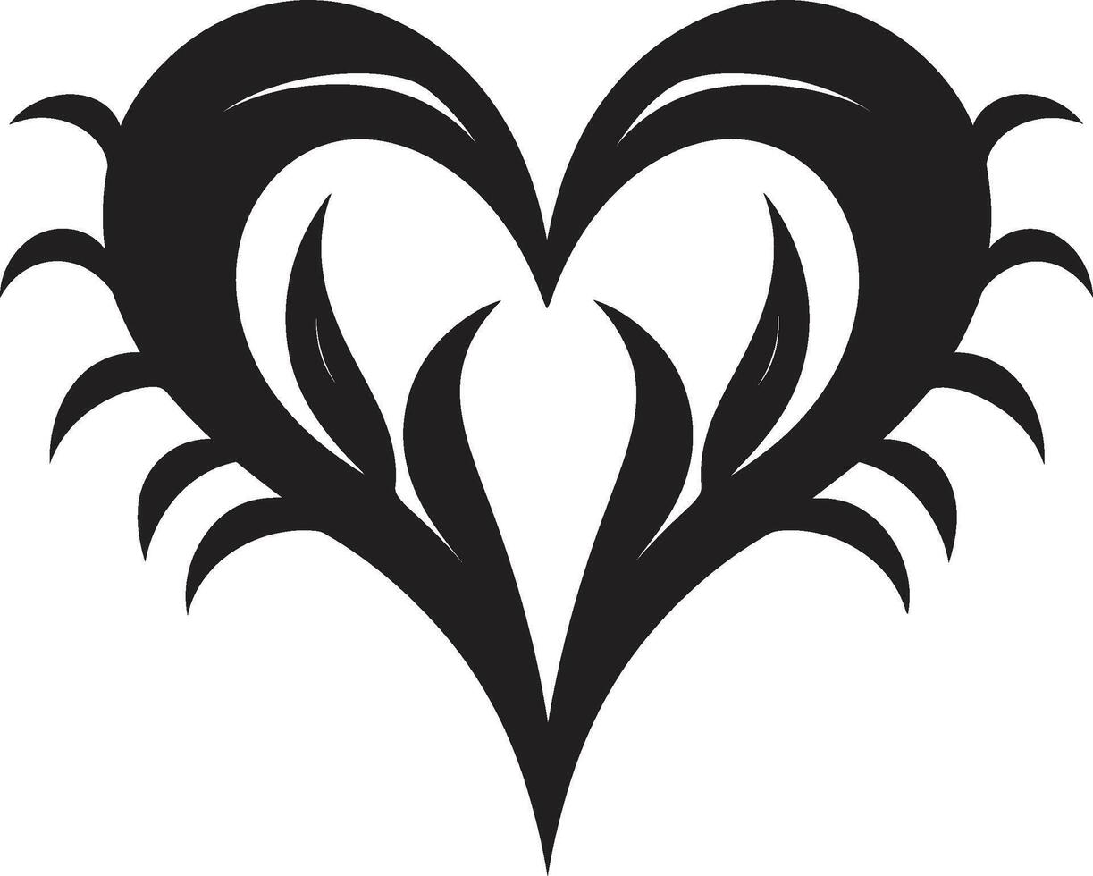 Stylish Minimalist Heart Contemporary with Abstract Decorative Features Graceful Abstract Heart Sophisticated Black Symbol with Intricate Details vector