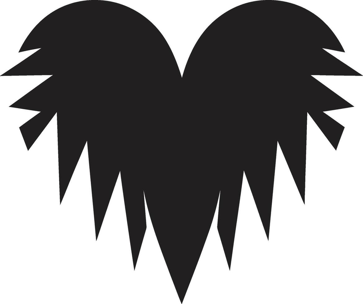 Chic Decorative Modern Graphic featuring Abstract Black Heart Shape Refined Black Heart Intriguing Graphic with Minimalistic Decor vector