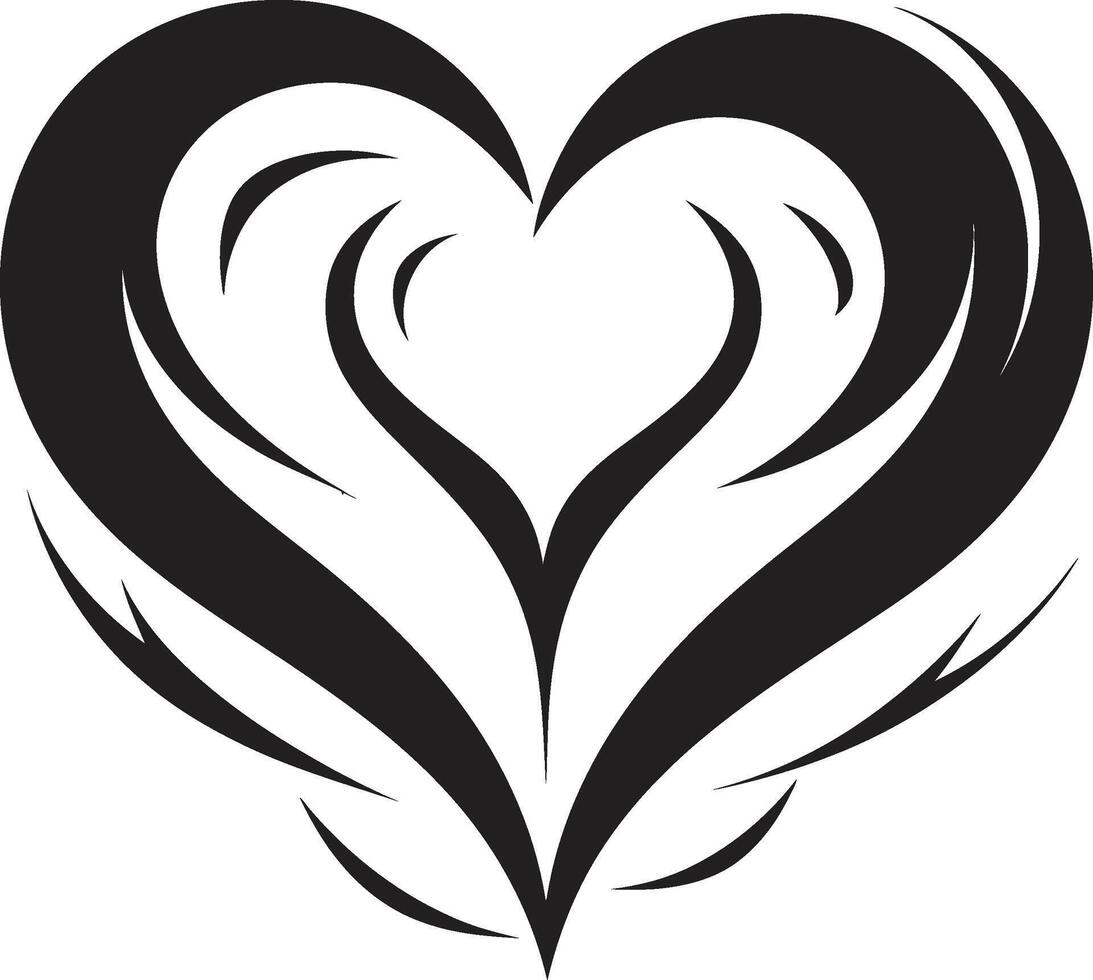 Stylish Minimalist Heart Contemporary Graceful Abstract Heart Sophisticated Black Symbol vector