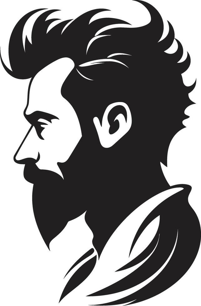 Midnight Muse Stylish Abstract Man Face Ethereal Elegance Minimalistic Black Man Face Graphic vector