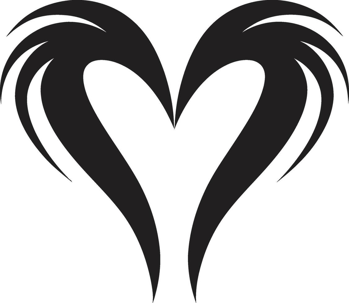 Noir Nectar Elegant Black Heart Ink Noir Overture Stylish Abstract ...