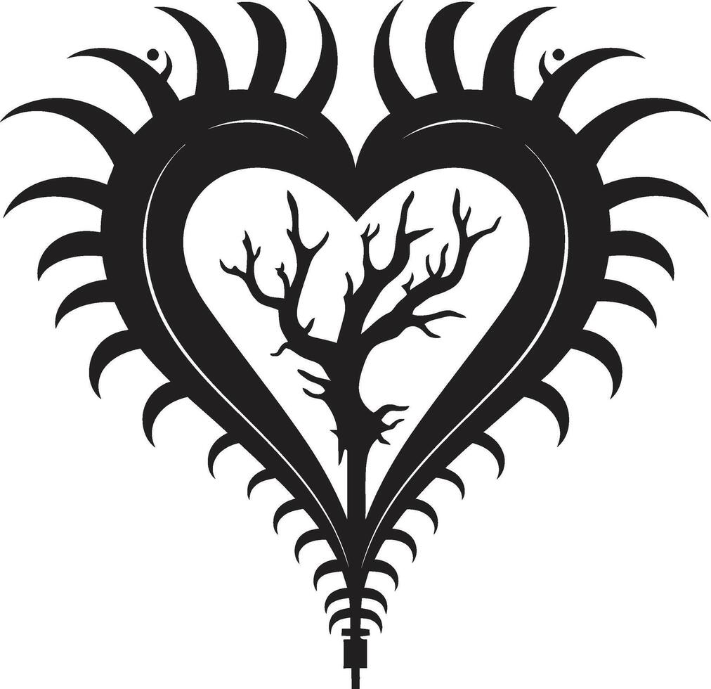 Midnight Melody Minimalistic Black Heart Shape Ebony Embrace Refined of Black Heart vector