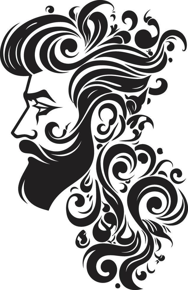 Shadows of Mystery Sophisticated of Black Man Face Silhouette Symphony Stylish Abstract Man Face Graphic vector