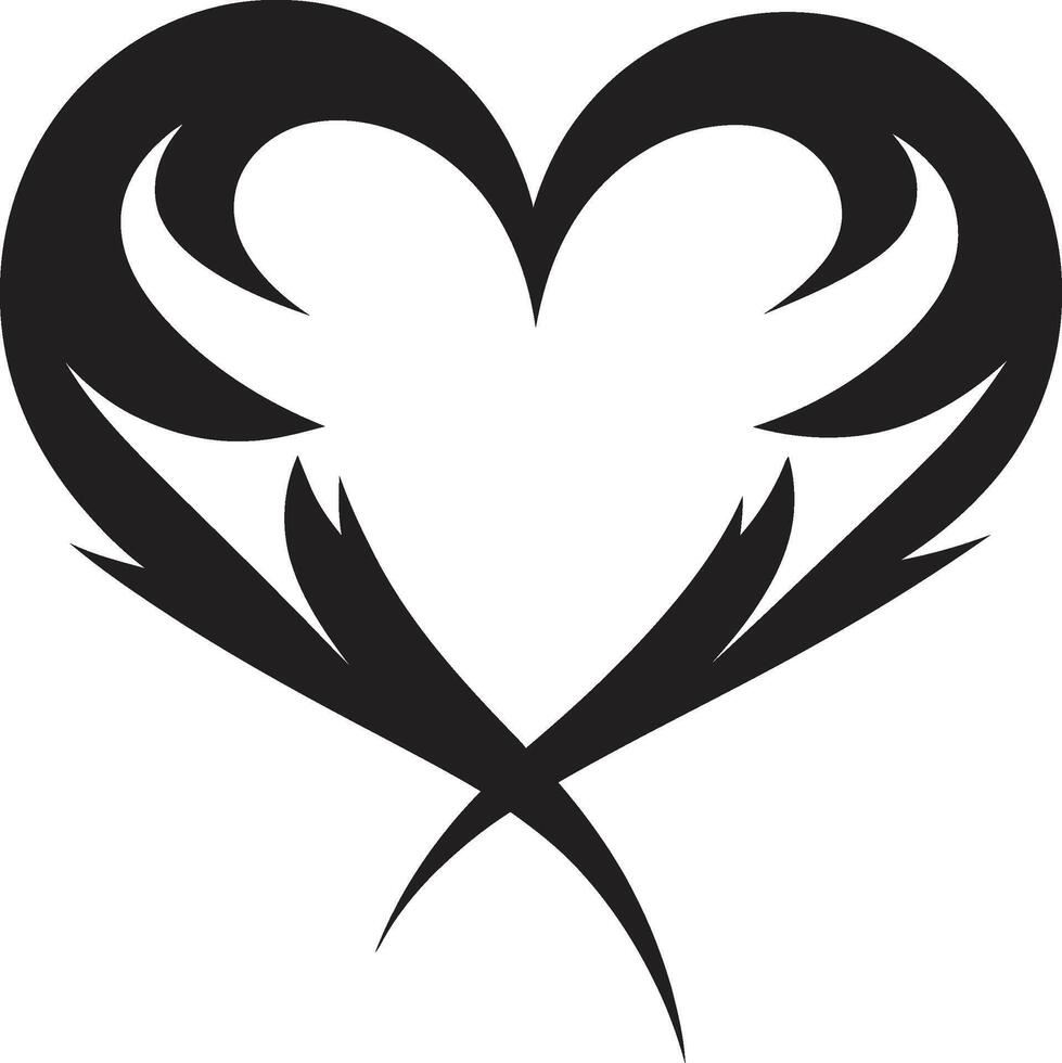 Enigma of Love Elegant Graphics of Black Heart Silhouette Symphony Intriguing Black Heart vector