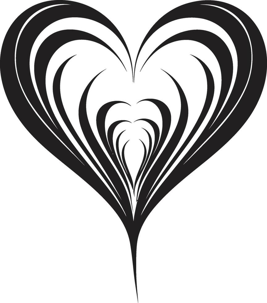 Obsidian Overture Refined Abstract Black Heart Gothic Grace Sophisticated of Black Heart vector
