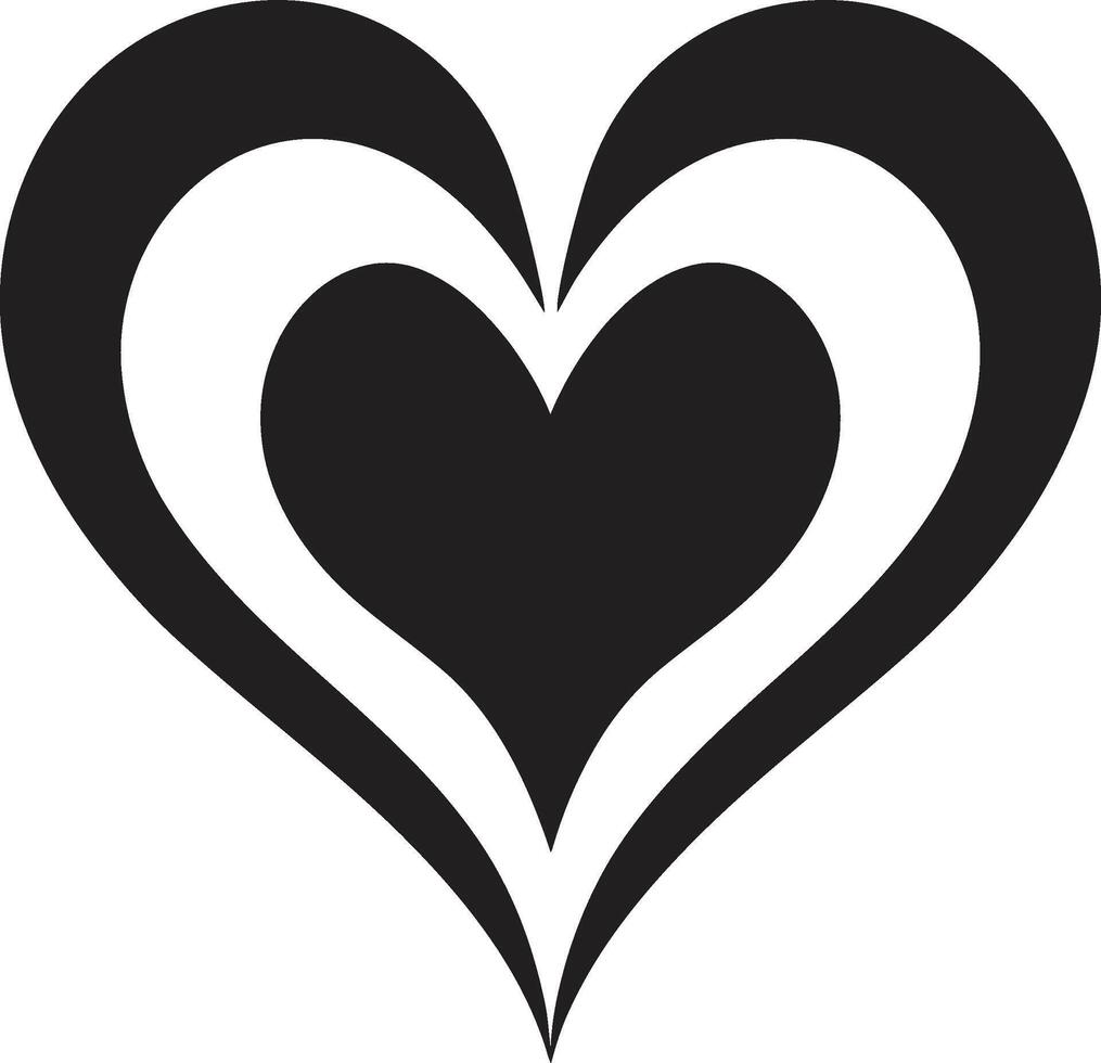 pulcro corazón contemporáneo negro decorativo elemento agraciado resumen corazón intrigante gráfico símbolo vector