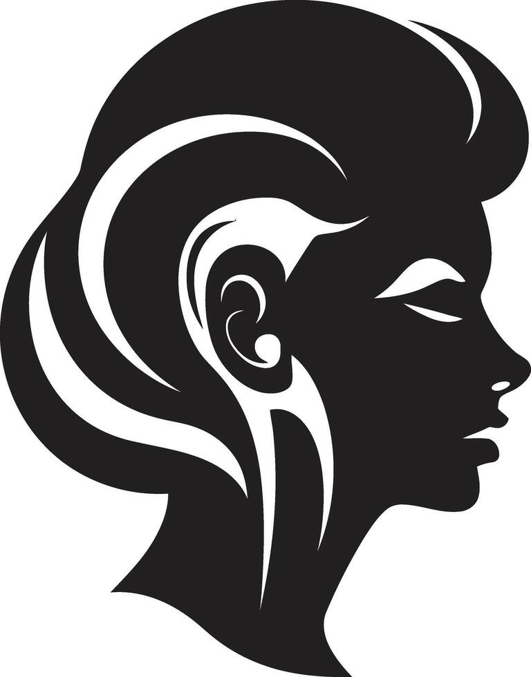 Silhouette Sonata Refined Abstract Woman Face Element Mystic Noir Gaze Sophisticated of Black Woman Face vector