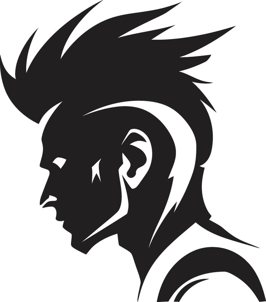 Dark Reflection Sophisticated Graphics of Black Man Face Nocturnal Noir Stylish Abstract Man Face Art vector