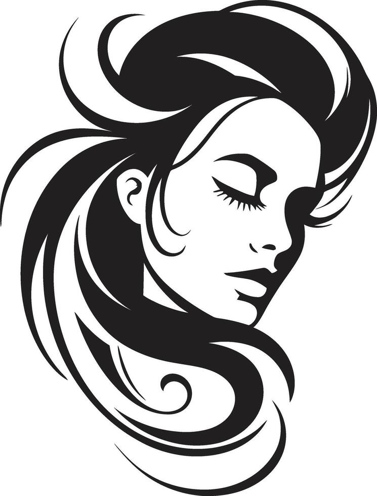 Ethereal Essence Contemporary Graphics of Black Woman Face Midnight Muse Elegant Abstract Woman Face Graphic vector
