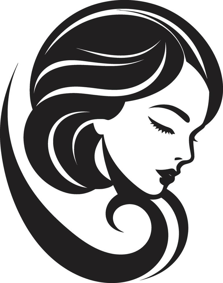 Ethereal Expression Sleek Black Woman Face Graphic Sleek Shadow Portrait Refined Abstract Woman Face Element vector
