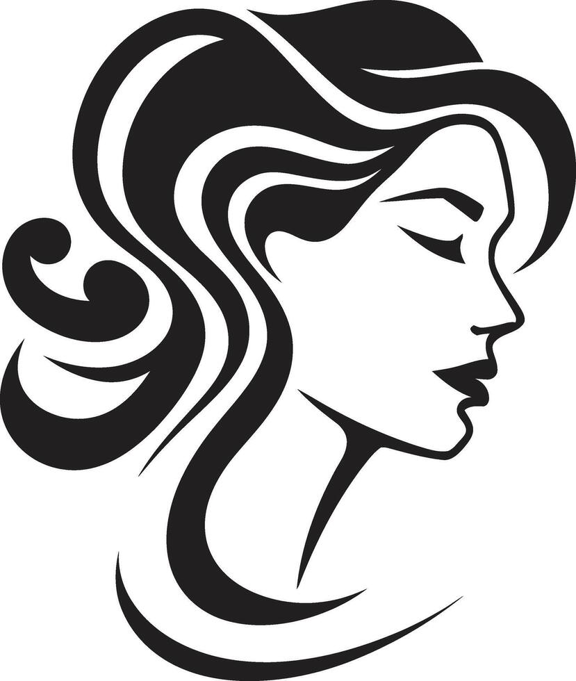 Dark Reflections Intriguing Abstract Woman Face Symbol Nocturnal Identity Contemporary Graphics of Black Woman Face vector