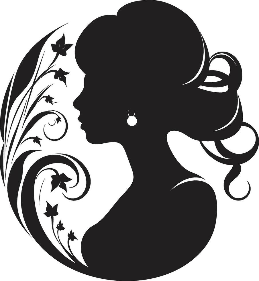 Mystic Muse Stylish Abstract Woman Face Graphic Midnight Noir Profile Refined Graphics of Black Woman Face vector