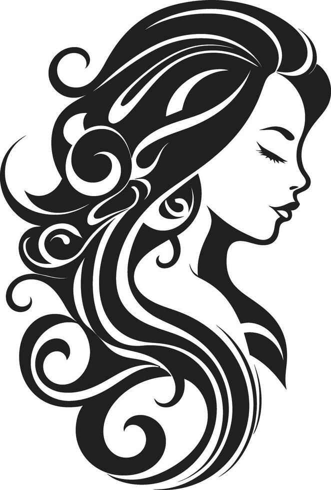 Nocturnal Identity Contemporary Graphics of Black Woman Face Ink Noir Impression Sophisticated of Black Woman Face vector