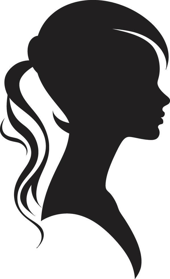 Mystic Muse Elegant Abstract Woman Face Art Midnight Noir Profile Contemporary of Black Woman Face vector