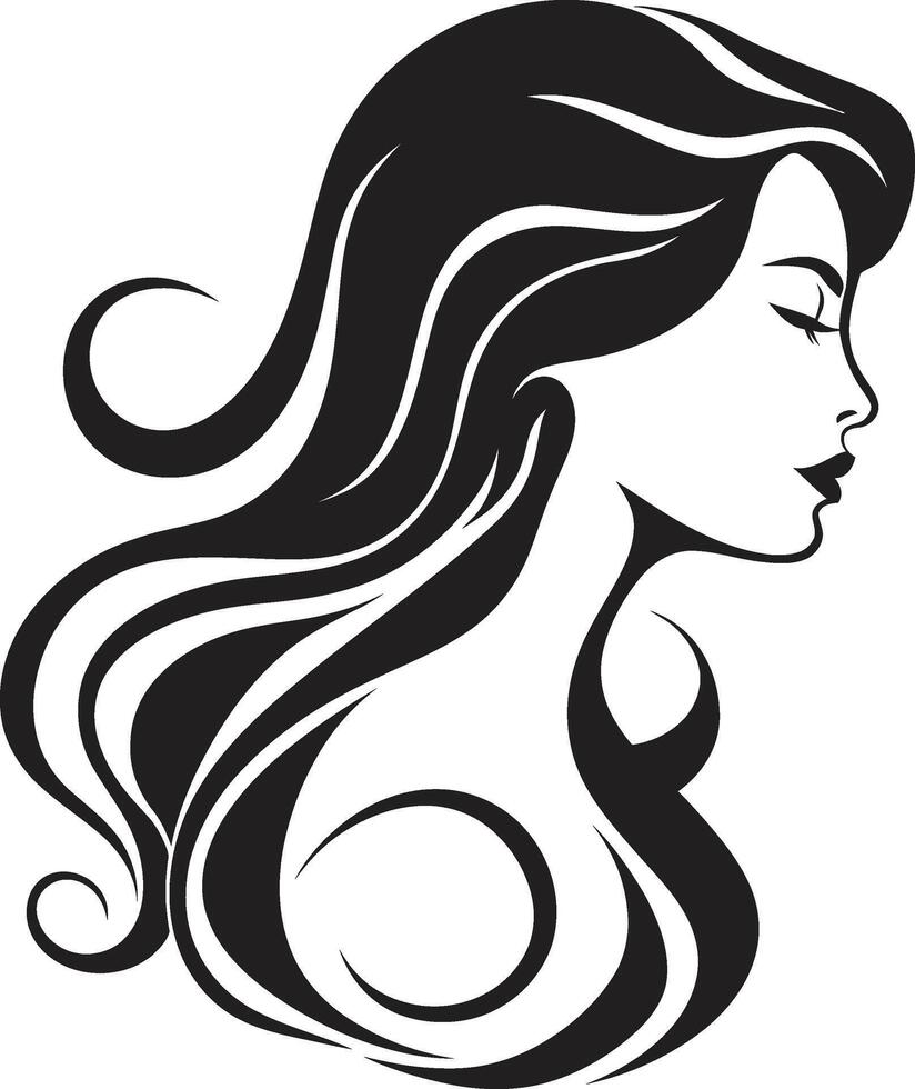 Ethereal Expression Elegant Abstract Woman Face Art Sleek Shadow Portrait Intriguing Black Woman Face vector